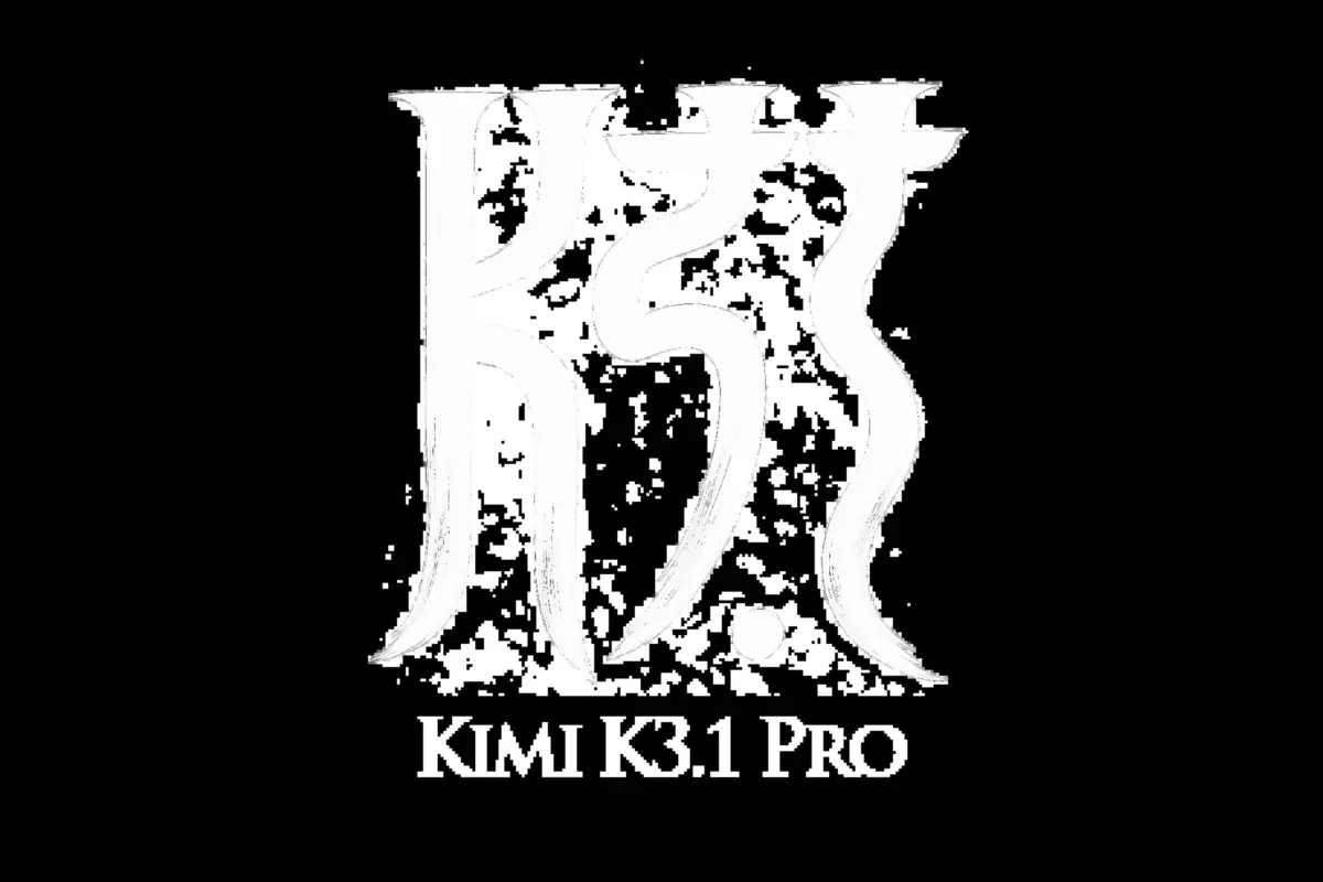 כרזה שחור-לבן של המודל Kimi K3.1 Pro, עם האותיות K3 והכיתוב "Kimi K3.1 Pro"