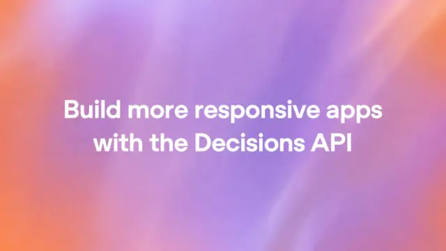 תמונת השיתוף הרשמית של OpenAI להשקת Decisions API, עם הכיתוב "Build more responsive apps with the Decisions API" על רקע צבעוני בגוונים של ורוד וסגול