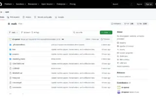 צילום מסך של דף הבית של מאגר GitHub בשם math של OpenAI, עם רשימת קבצים כמו overview ו-lean ו-README